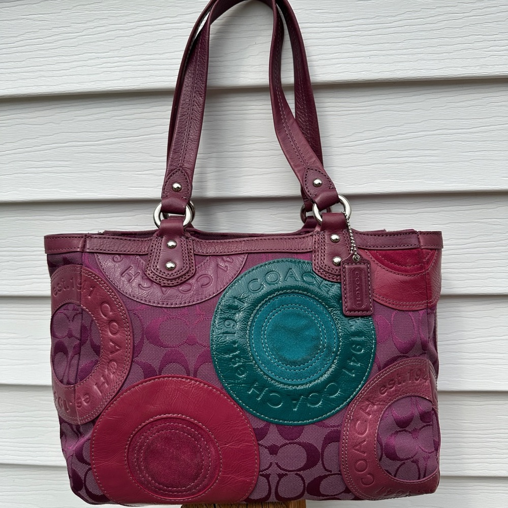 Coach Berry Circles Patchwork Tote